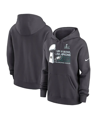 Nike Women's Anthracite Philadelphia Eagles Super Bowl Lix Champions Locker Room Trophy Collection Pullover Hoodie