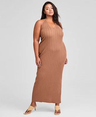 And Now This Trendy Plus V-Neck Sleeveless Sweater Dress, Exclusively at Macy's