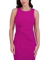 Siena Women's Ruched Side-Twist Sleeveless Midi Dress
