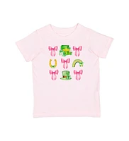 Little and Big Girls Lucky Coquette St. Patrick's Day Short Sleeve T-Shirt