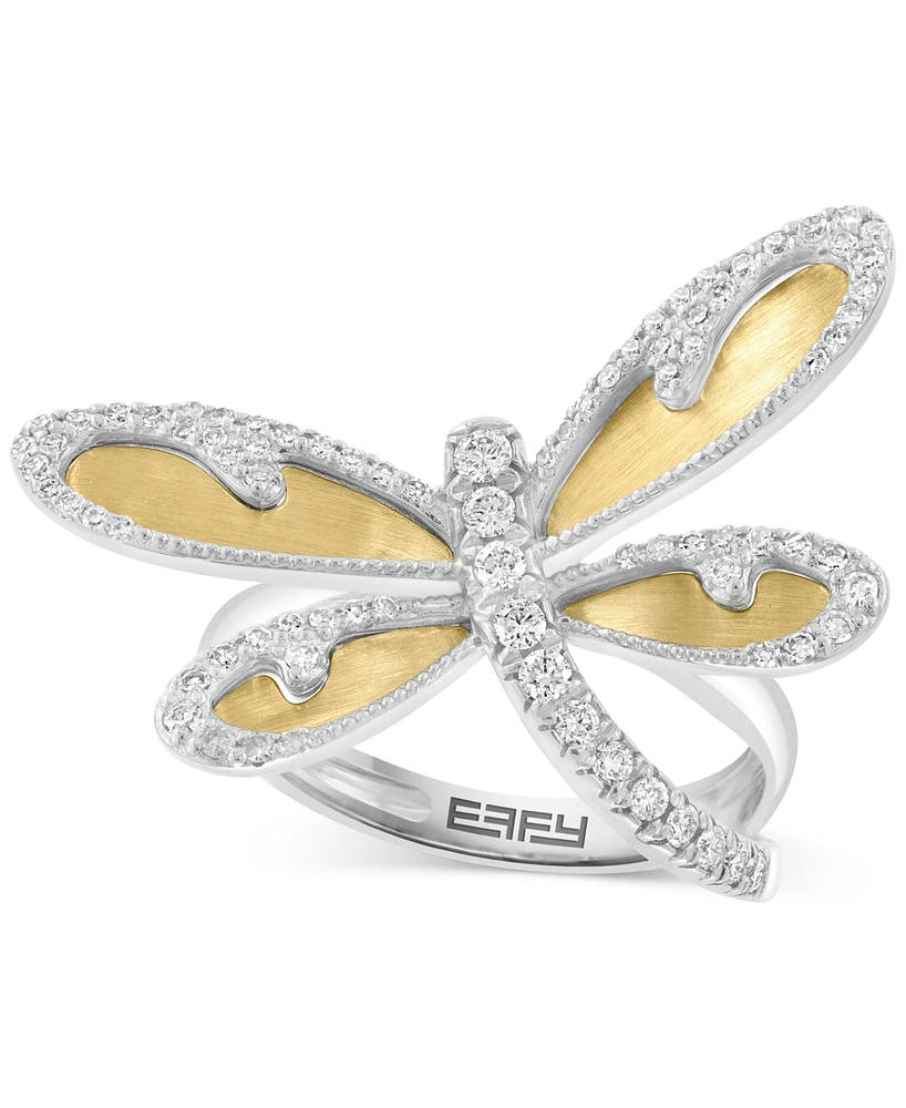 Effy Diamond Dragonfly Ring (1/2 ct. t.w.) in 14k Two-Tone Gold