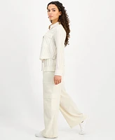 Dkny Jeans Petite High Rise Drawstring-Waist Cargo Pants
