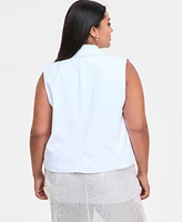 Bar Iii Trendy Plus Cropped Vest, Exclusively at Macy's