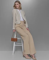 Karl Lagerfeld Paris Women's Cropped Tweed Open-Front Jacket