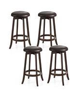 29" Counter Height Stools Set of with 360° Swivel Round Seat & Footrest