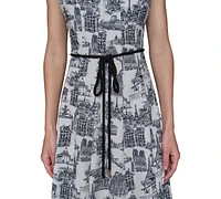 Karl Lagerfeld Paris Women's Toile Square-Neck Dress