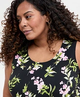 Jm Collection Plus Printed Tunic Tank, Exclusively at Macy's