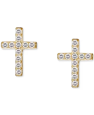 Ben Oni Cubic Zirconia Cross Stud Earrings