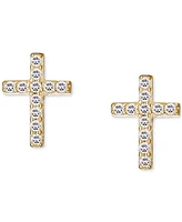 Ben Oni Cubic Zirconia Cross Stud Earrings