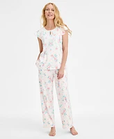 Charter Club Women's Cotton Flutter-Sleeve Pajama Set, Exclusively at Macy's