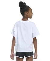 adidas Big Girls Cotton Logo Graphic Short-Sleeve Drop-Shoulder T-Shirt