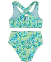 Hurley Big Girls High-Waisted Two-Piece Printed Swimsuit