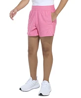 adidas Big Girls Terry All Day 3-Stripe Pull-On Shorts