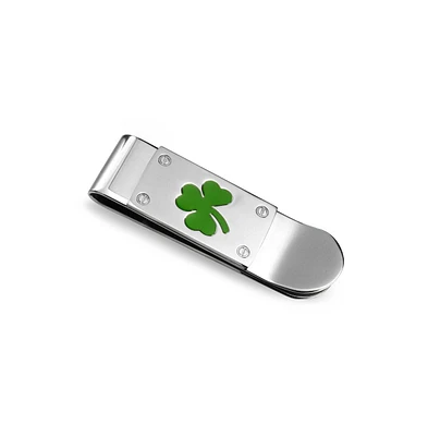 Bling Jewelry Gift Strong Good Luck Green Clover Shamrock Money Clip for Men Graduation