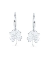 Bling Jewelry Luck of the Irish Shamrock Mini Hoop Huggie Earrings in Sterling Silver