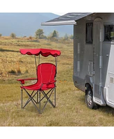 Portable Folding Beach Canopy Chair with Cup Holders