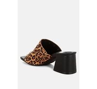 Edama Leopard Print Studded Slip Ons