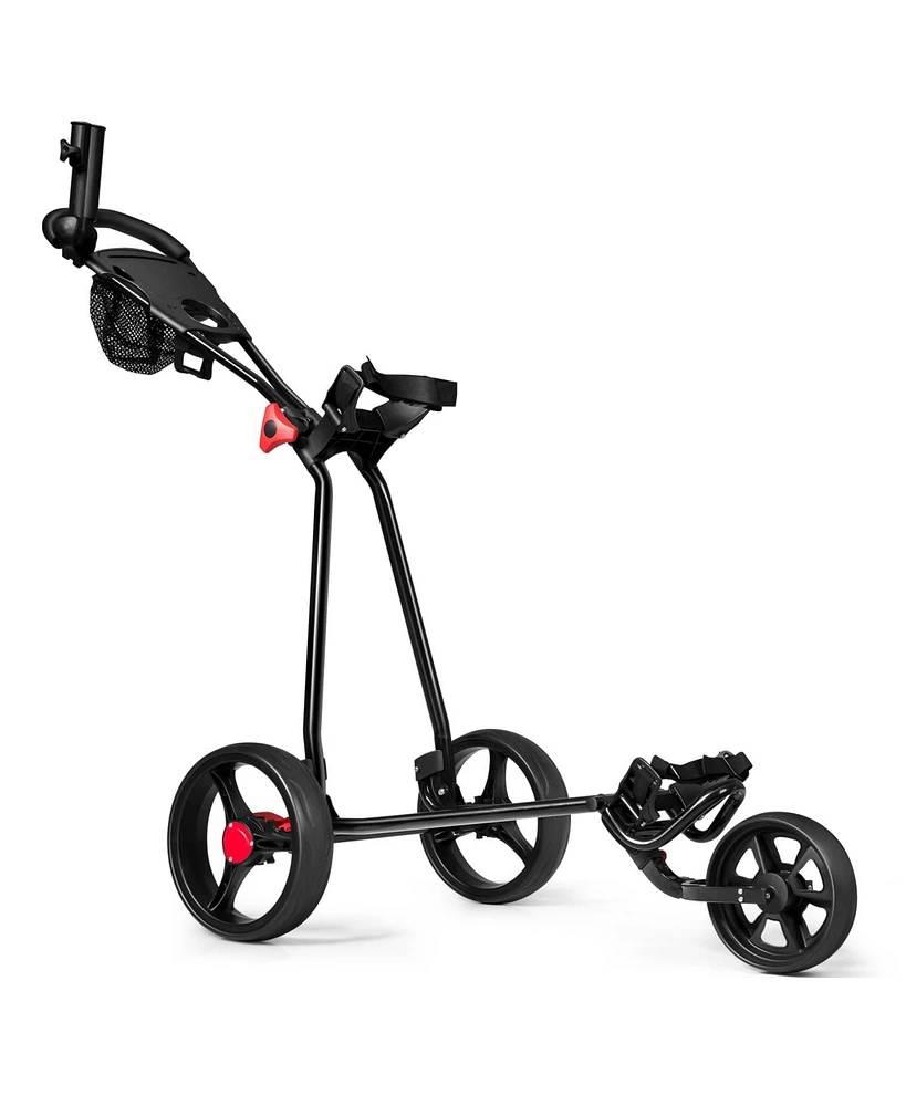 Durable Foldable Steel Golf Cart with Mesh Bag