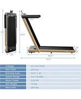 2.25HP 2 in 1 Folding Treadmill with App Speaker Remote Control