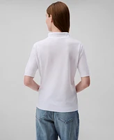 Calvin Klein Women's Short Sleeve Collared Knit Top