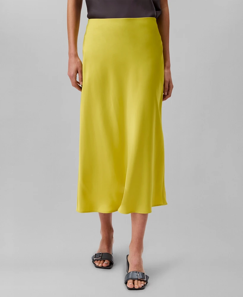 Calvin Klein Woman's Matte Satin Midi Slip Skirt