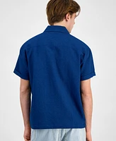 Sun + Stone Men's Bennet Indigo Poplin Shirt, Exclusively at Macy's