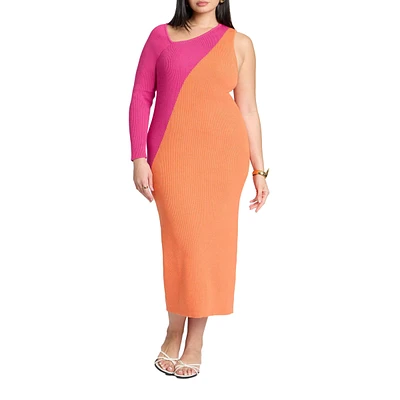 Eloquii Plus Colorblocked Asym Dress