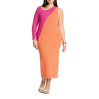 Eloquii Plus Colorblocked Asym Dress