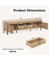 Tv Stand with 2 Cabinets and Storage Drawer Stylish Entertainment Console for Living Room
