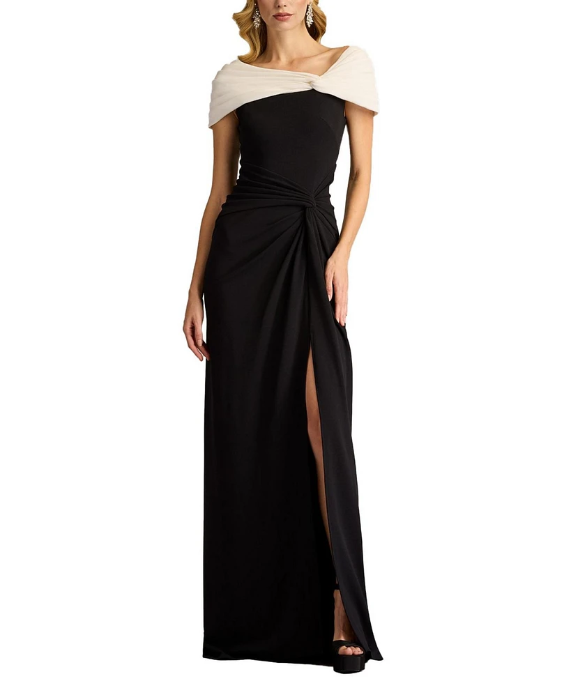 Tadashi Shoji Perkins Asymmetric Draped Gown