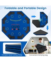 8-Player Foldable Poker Table Top with Carrying Bag Portable and Space-Saving for Home Poker Games