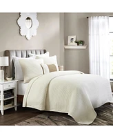 Ihi Home Edgewood Cotton King Duvet Cover Set/3, Natural