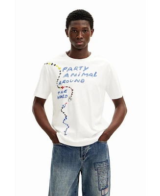 Desigual Men's Short-sleeved Arty party animal t-shirt.