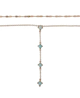 Rachel Rachel Roy 2 Row Y Necklace with Amazonite Accents