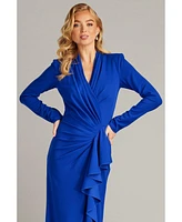 Tadashi Shoji Women's Markum Long-Sleeve Flounce Gown