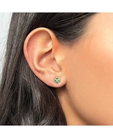 The Lovery Emerald Clover Stud Earrings 14K Gold