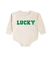 Sweet Wink Baby Boys Baby Boy Lucky Varsity Patch St. Patrick's Day Long Sleeve Romper