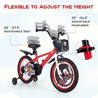 Kids Adjustable Bike with Storage Basket and Double Brake Safe and Stylish Bicycle for Ages 4-8 Years Old