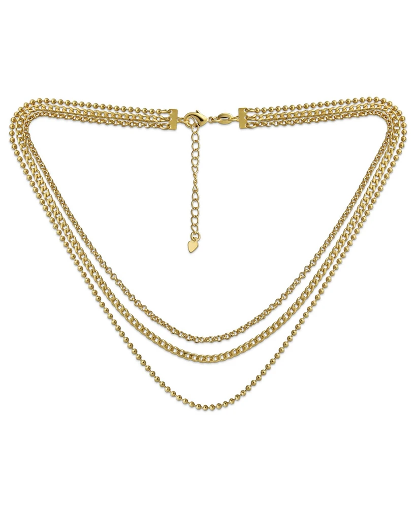 Bling Jewelry Statement Sparkling Bead Collar Necklace Multi-Strand Gold-Plated Choker 15-30 Inch