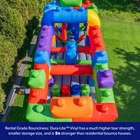 HeroKiddo 20FT Block Party Inflatable Obstacle Course with Air Blower, Commercial Grade 100% Pvc, Outdoor Play, Summer Fun, Kids and Adults