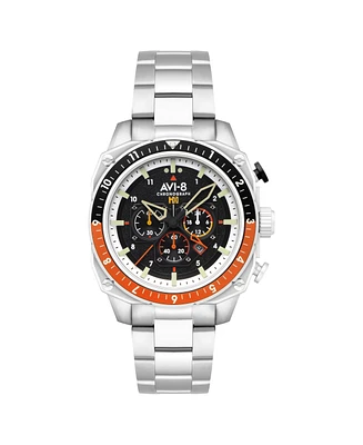 Avi-8 Men's Hawker Hunter Atlas Dual-Time Chronograph Solid Stainless Steel Bracelet Watch