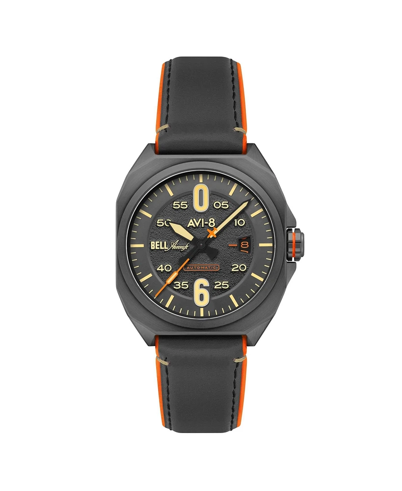 Avi-8 Men's Bell X-1 Machbuster Automatic Rubber and Leather Strap Watch