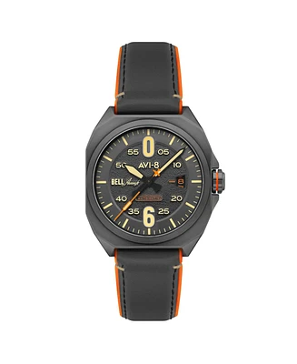 Avi-8 Men's Bell X-1 Machbuster Automatic Rubber and Leather Strap Watch