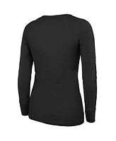 Majestic Women's Black Philadelphia Eagles Super Bowl Lix Franklin Tri-Blend Long Sleeve Scoop Neck T-Shirt