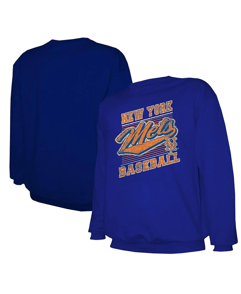 Stitches Men's Royal New York Mets Pullover Sweatshirt