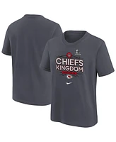 Nike Big Boys and Girls Anthracite Kansas City Chiefs Super Bowl Lix Local T-Shirt