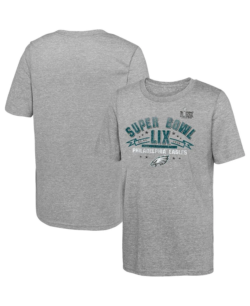 Fanatics Big Boys and Girls Heather Gray Philadelphia Eagles Super Bowl Lix Made It T-Shirt