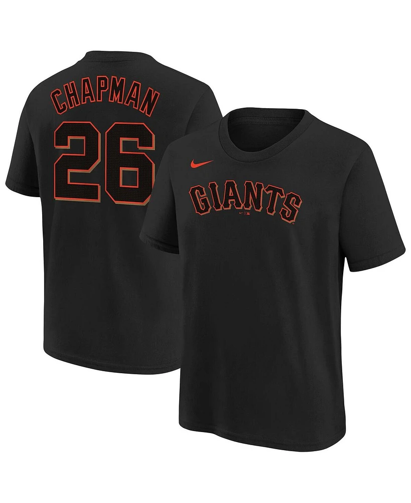 Nike Big Boys and Girls Matt Chapman Black San Francisco Giants Player Name Number T-Shirt