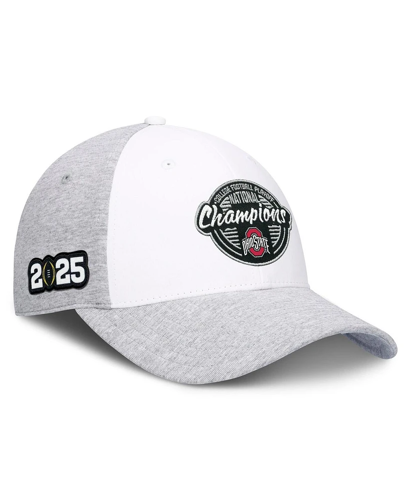 Top Of the World Men's White/Heather Gray Ohio State Buckeyes College Football Playoff 2024-2025 National Champions Script Adjustable Hat