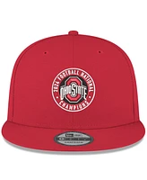 New Era Men's Scarlet Ohio State Buckeyes College Football Playoff 2024 National Champions Seal 9FIFTY Snapback Hat